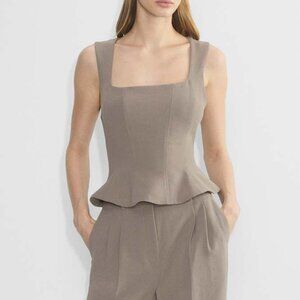 Wilfred Aritzia Rhodora Bustier Crepette Turner Taupe Size Large NWT